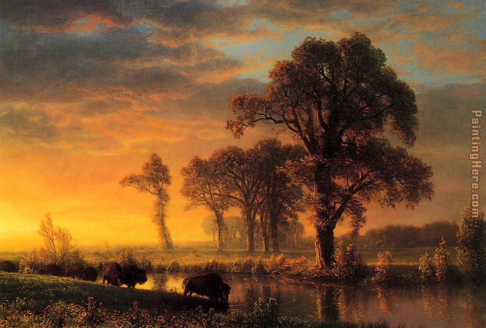 Western Kansas painting - Albert Bierstadt Western Kansas art painting